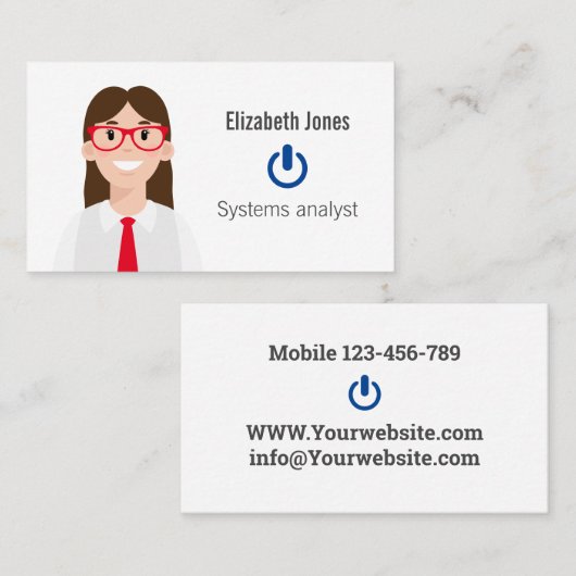 ITアバタパーソナライズされたーの名刺 名刺 (正面/裏面)