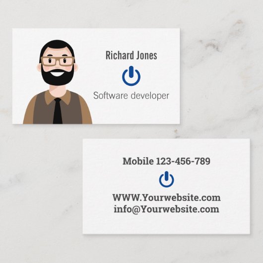 ITアバタパーソナライズされたーの名刺 名刺 (正面/裏面)