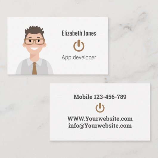 ITアバパーソナライズされたター名刺 名刺 (正面/裏面)