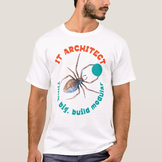 ITアーキテクト モジュラー クモ テック ユーモア Tシャツ (正面)