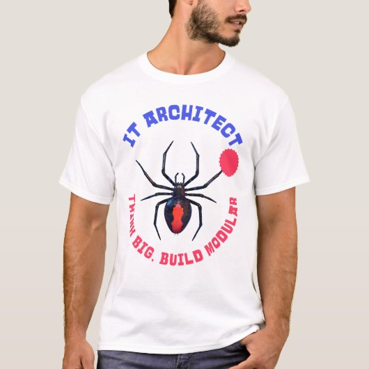 ITアーキテクト 蜘蛛 モジュラー ユーモア Tシャツ (正面)