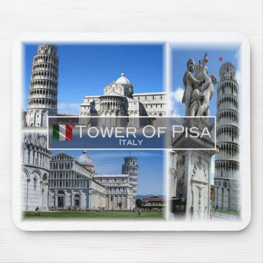 ITイタリア – トスカーナ – Pisa – 傾いた塔 – マウスパッド (正面)