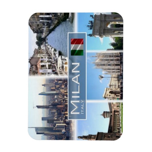 ITイタリア – ミラノ –  マグネット (縦)