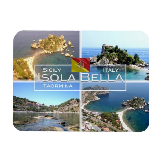 ITイタリア – Taormina - Isola Bella - マグネット (横)