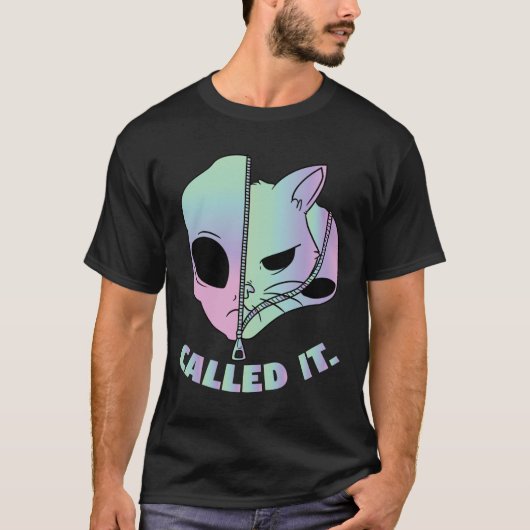 Itエイリアン猫地球外陰謀法と呼ばれる Tシャツ (正面)