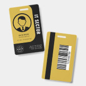 ITエレガントプロフェッショナル用金ゴールドブラックバッジ バッジ (Front & Back)