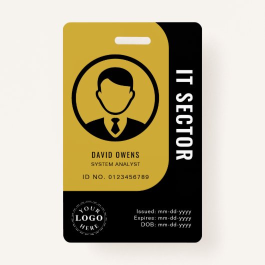 ITエレガントプロフェッショナル用金ゴールドブラックバッジ バッジ (正面)