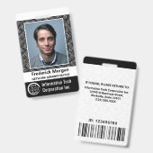 ITカスタムコンピュータ従業員フォトバーコードロゴ バッジ (正面＆裏面)