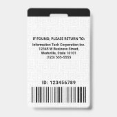 ITカスタムコンピュータ従業員フォトバーコードロゴ バッジ (裏面)