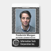 ITカスタムコンピュータ従業員フォトバーコードロゴ バッジ (正面)