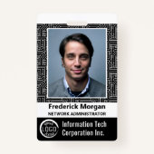 ITカスタムコンピュータ従業員フォトバーコードロゴ バッジ (正面)