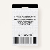 ITカスタムコンピュータ従業員フォトバーコードロゴ バッジ (裏面)