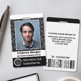 ITカスタムコンピュータ従業員フォトバーコードロゴ バッジ