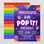 itグポップ・アートのロー子供の誕生日パーティの招待状 招待状 (正面/裏面)
