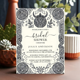 itケルト北欧おもしろい中世スクロールブライダルシャワー 招待状