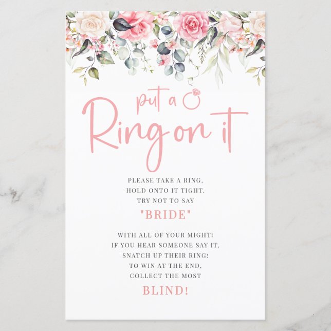 Itゲームリングや輪にブライダルシャワーを置く (正面)