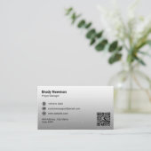 ITコンサルティングビジネス | 未来的なグレーライト 名刺 (スタンド正面)