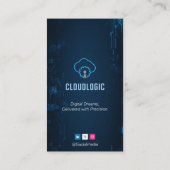 ITコンサルティングビジネス | 未来的なダークネイビー 名刺 (裏面)