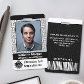 ITコンピカスタムュータ従業員フォトバーコードロゴ バッジ