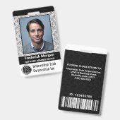 ITコンピカスタムュータ従業員フォトバーコードロゴ バッジ (正面＆裏面)