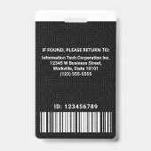 ITコンピカスタムュータ従業員フォトバーコードロゴ バッジ (裏面)