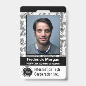 ITコンピカスタムュータ従業員フォトバーコードロゴ バッジ (正面)