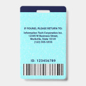 ITコンピュータカスタム社員写真バーコードロゴ バッジ (裏面)