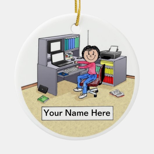 ITコンピュータラバー – フレンドリーフォーク セラミックオーナメント (正面)