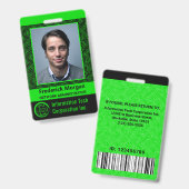 ITコンピュータ従業員カスタムフォトバーコードロゴ バッジ (正面&裏面)