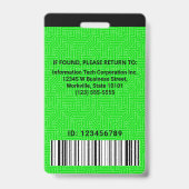 ITコンピュータ従業員カスタムフォトバーコードロゴ バッジ (裏面)