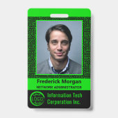 ITコンピュータ従業員カスタムフォトバーコードロゴ バッジ (正面)