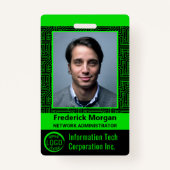 ITコンピュータ従業員カスタムフォトバーコードロゴ バッジ (正面)