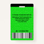 ITコンピュータ従業員カスタムフォトバーコードロゴ バッジ (裏面)