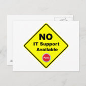 ITサポートなし黄色のパニック警告標識 ポストカード (正面/裏面)