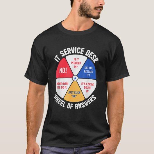 ITサービスデスクホイール・オブ・アンサーズ情報 Tシャツ (正面)