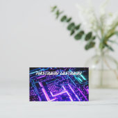 ITセキュリティに関する専門家の回路基板メインボードCPU 名刺 (スタンド正面)