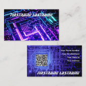 ITセキュリティに関する専門家の回路基板メインボードCPU 名刺 (正面/裏面)