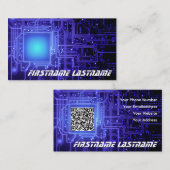 ITセキュリティに関する専門家の回路基板メインボードCPU 名刺 (正面/裏面)