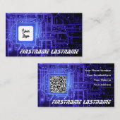 ITセキュリティの専門家である回路ボードのCPUカスタムロゴ 名刺 (正面/裏面)