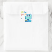 Itテクノロジレトロステッカーを実行 スクエアシール (バッグ)