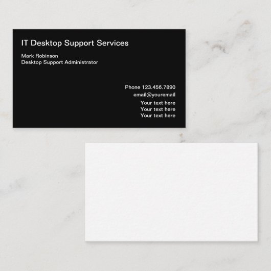 ITデスクトップサポートスペシャリスト 名刺 (正面/裏面)