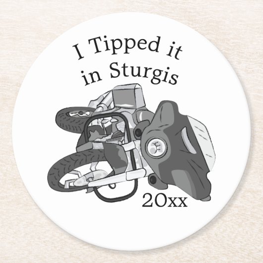 Itバイクをティップ ラウンドペーパーコースター (正面)