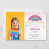 ITバースデポップ・アートのーパーティー虹の写真 招待状 (正面)