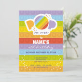 ITバースデーポップ・アートのタパーティーへの招待 招待状 (スタンド正面)