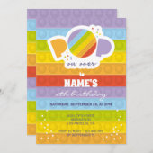 ITバースデーポップ・アートのタパーティーへの招待 招待状 (正面/裏面)