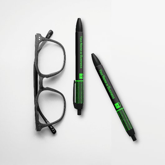 ITビジネス：安全なデータデジタルワンズとゼロ 黒ボールペン