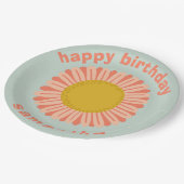 ITピカスタマイズンクデイジーひまわりハッピーバースデー ペーパープレート (アングル)
