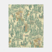 ITフォレスト魚釣りパターン フリースブランケット (正面)