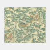 ITフォレスト魚釣りパターン フリースブランケット (正面(横))