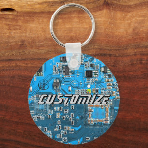 ITプロのためのカスタムブルーPCB基板 2 キーホルダー